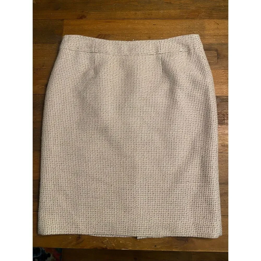 Calvin Klein size 14 Tweed Pencil Skirt beige business wear